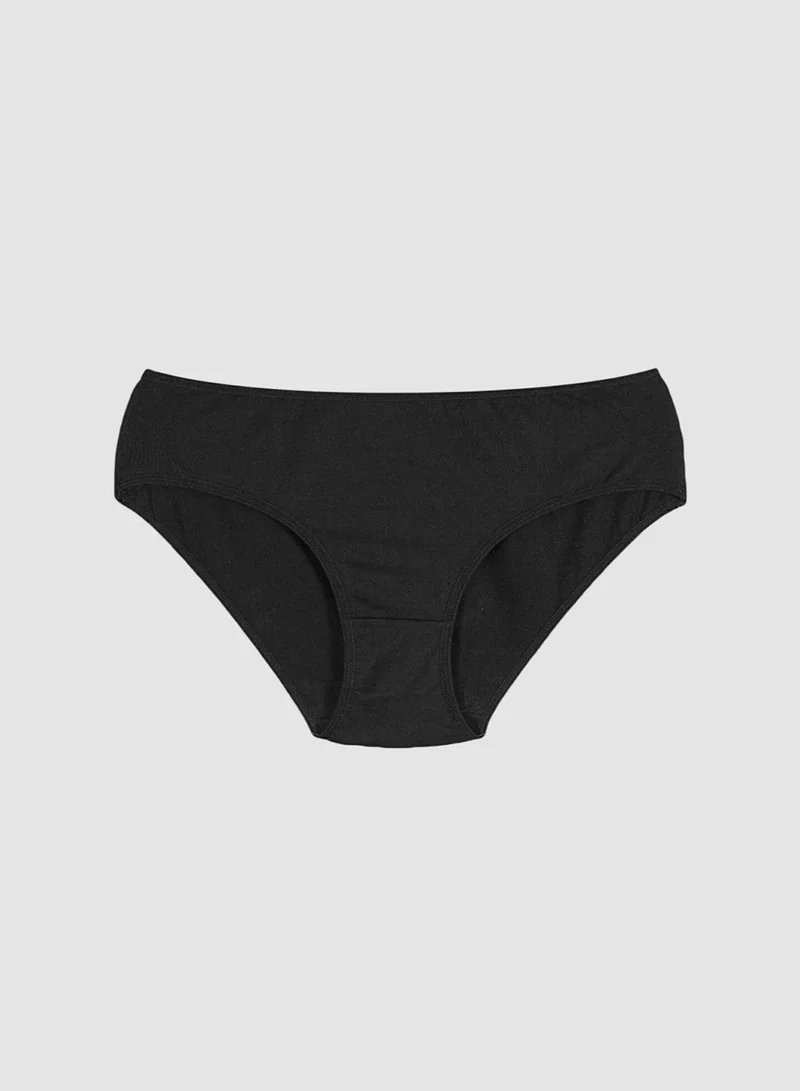 بنتي سراويل داخلية قطنية سوداء - عبوة من  قطع