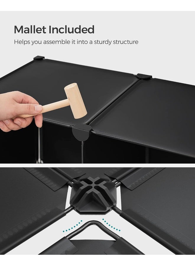 سونمجز منظم تخزين مكعبات سونغ ميكس مع صناديق تخزين، مجموعة من 6 منظم مكعبات، 6 صناديق قماش غير منسوجة قابلة للطي، قابلة للتخصيص، موفرة للمساحة، غرفة نوم، أسود حبري ورمادي فاتح 30x30x30 سم - Image 5