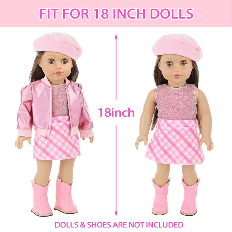 Ecore Fun 17-Piece 18 Inch Doll Accessories Cosmetic Set with Backpack & Outfits | Pretend Play Makeup Kit for 18"" Dolls | Includes Lipstick  Eyeshadow  Brushes  Accessories & Stylish Clothes - Image 4