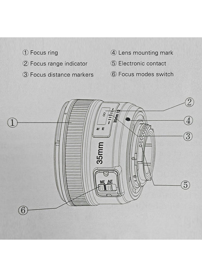 YONGNUO YN35mm F2N f2.0 Wide-Angle AF/MF Fixed Focus Lens F Mount for Nikon D7200 D7100 D7000 D5300 D5100 D3300 D3200 D3100 D800 D600 D300S D300 D90 D5500 D3400 D500 DSLR Cameras 35mm  - Image 2