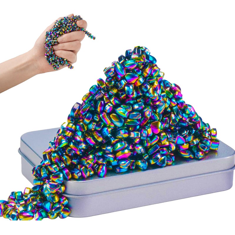 LECTRUS Magnetic Balls Over 550 PCS Mini Rainbow Magnetic Putty with Smooth Magnetic Beads Fidget Toys for Adult Weak Ferrite Putty Desk Toys for Office Multicolored - Image 2
