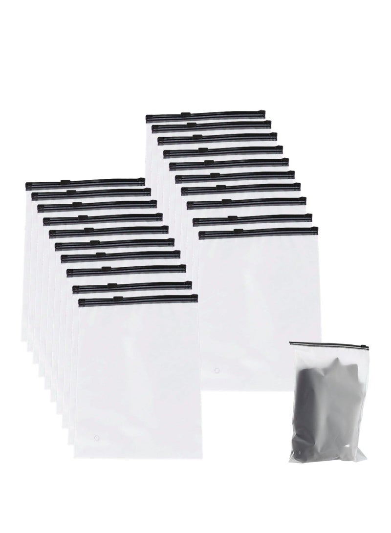 أكياس زيبلوك قابلة لإعادة الاستخدام، حقيبة تخزين ملابس السفر مقاس 40 × 30 سم، حقيبة أدوات الزينة محكمة الغلق، للملابس ومستحضرات التجميل وأدوات الزينة والأحذية (شفافة) - Image 1