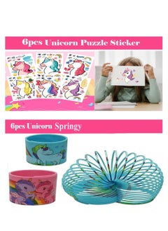 JOLLITY LLC Unicorn Party Favors for Kids Drawstring Gift Bags Keychains Rings Squishy Eggs Slingshots String Puzzle Pen Tattoo Birthday Party Goodie Bags Fillers (70 pcs)  - Image 3
