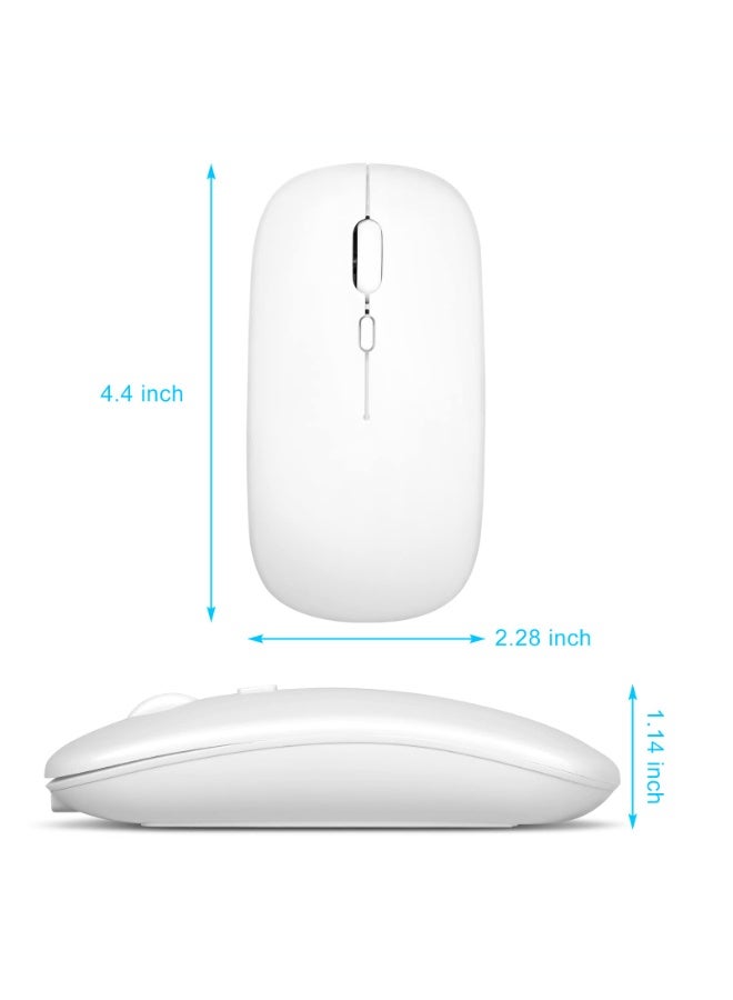 Bluetooth Dual-Mode Mouse, Office Rechargeable, Silent Wireless Mouse, White  - Image 4