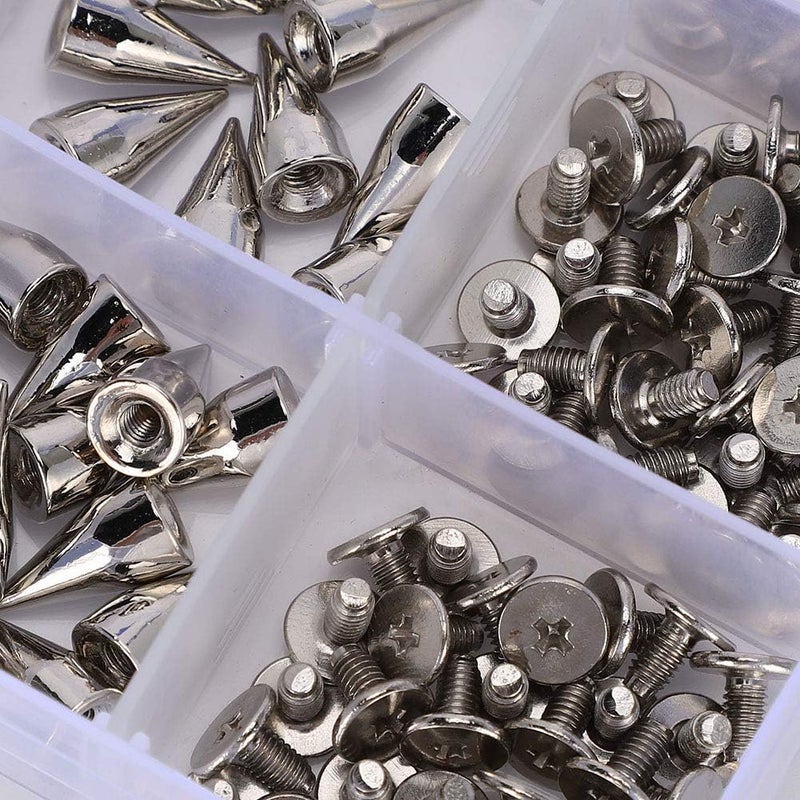 Punk Spikes DIY Kit, Zinc Alloy Cone Rivets for Clothing and Leather Craft, Punk Craft Spikes with 3 Tools and 200 Pieces, 7 x 14MM Rivets for Bracelets, Dog Collars, Bags, - Image 2