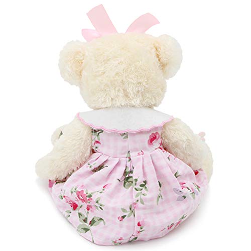 oits cute Oitscute Small Baby Teddy Bear with Cloth Cute Stuffed Animal Soft Plush Toy 10" (Pink Sleepwear) - Image 3