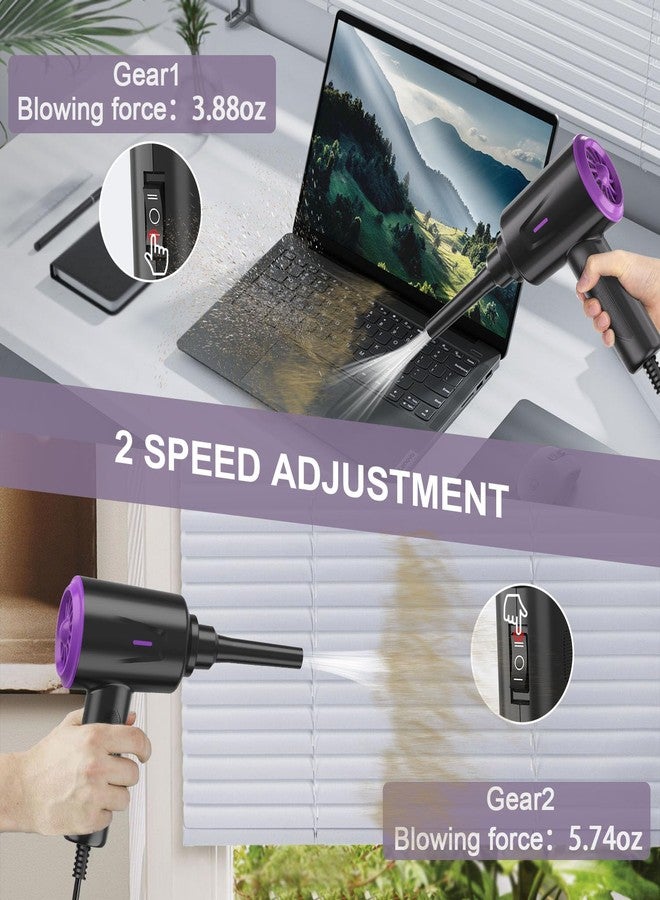 Meudeen Air Duster - Compressed Air - 5.74 oz High Power Cleaning for Computer - PC - 2 Gear Air Blower (Black Purple) - Image 3