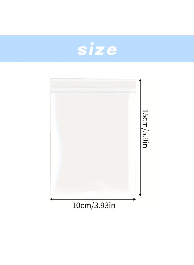 FLOVAZO Premium Reusable Plastic Sealing Bags - 300 Transparent Pieces, Resealable storage bags 10x15cm Kitchen & Home Organization – Reusable Storage Bags for Jewelry, Tools, Stationery, and More (Multipurpose, Transparent) - Image 2