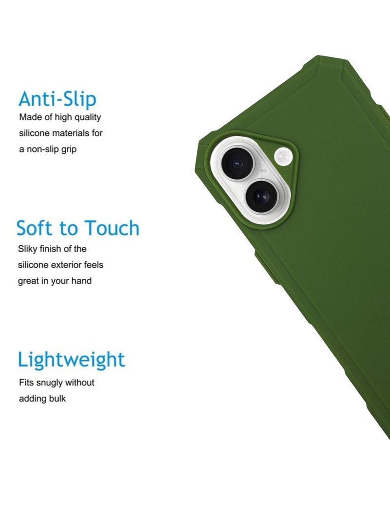 Waldic Apple iPhone 16 Premium UAG Case | Premium Silicone  Case Cover Designed for Apple iPhone 16 | Apple iPhone 16 Case Camera and Drop Protection Thin Protective Back Cover Case for Apple iPhone 16 - Green - Image 2