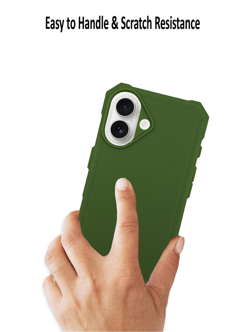 Waldic Apple iPhone 16 Premium UAG Case | Premium Silicone  Case Cover Designed for Apple iPhone 16 | Apple iPhone 16 Case Camera and Drop Protection Thin Protective Back Cover Case for Apple iPhone 16 - Green - Image 3