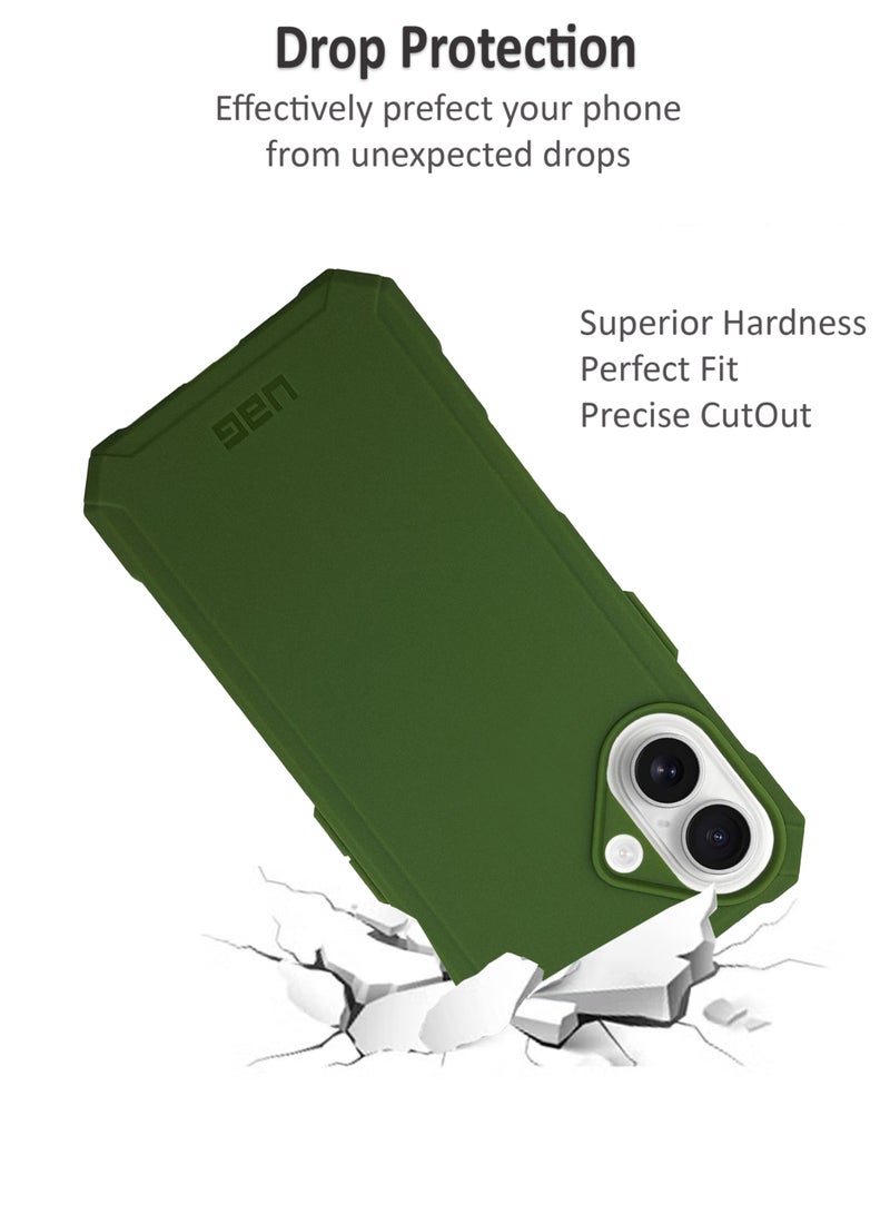 Waldic Apple iPhone 16 Premium UAG Case | Premium Silicone  Case Cover Designed for Apple iPhone 16 | Apple iPhone 16 Case Camera and Drop Protection Thin Protective Back Cover Case for Apple iPhone 16 - Green - Image 4
