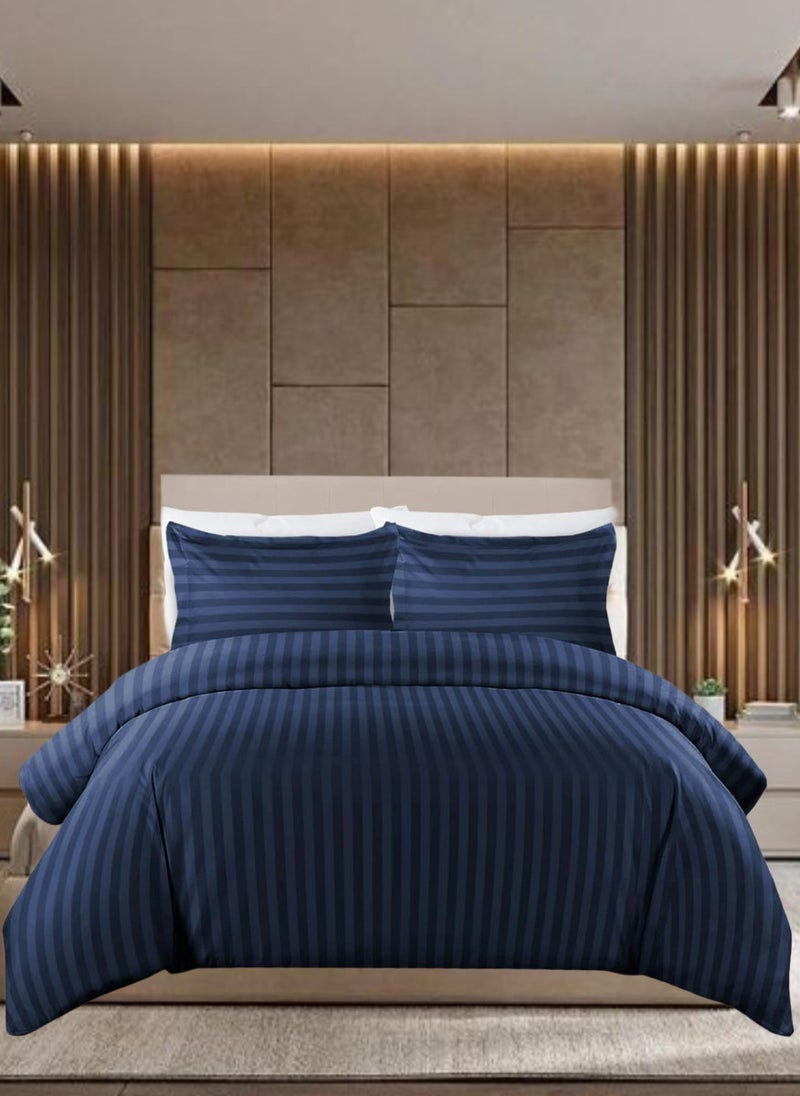 Blueberry 6 Pieces Striped King Duvet Cover Set - Image 1