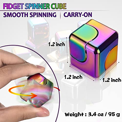 Dr.Kbder Fidget Spinner Toys Cube Adults Metal Fidgets Cool Stuff Desk Gadgets Office Toy for Teen Boy Small Anxiety Figette Sensory Toy ADHD Tool Fingears Figet Stress Gifts Easter Basket Stuffers Teen Boys - Image 5