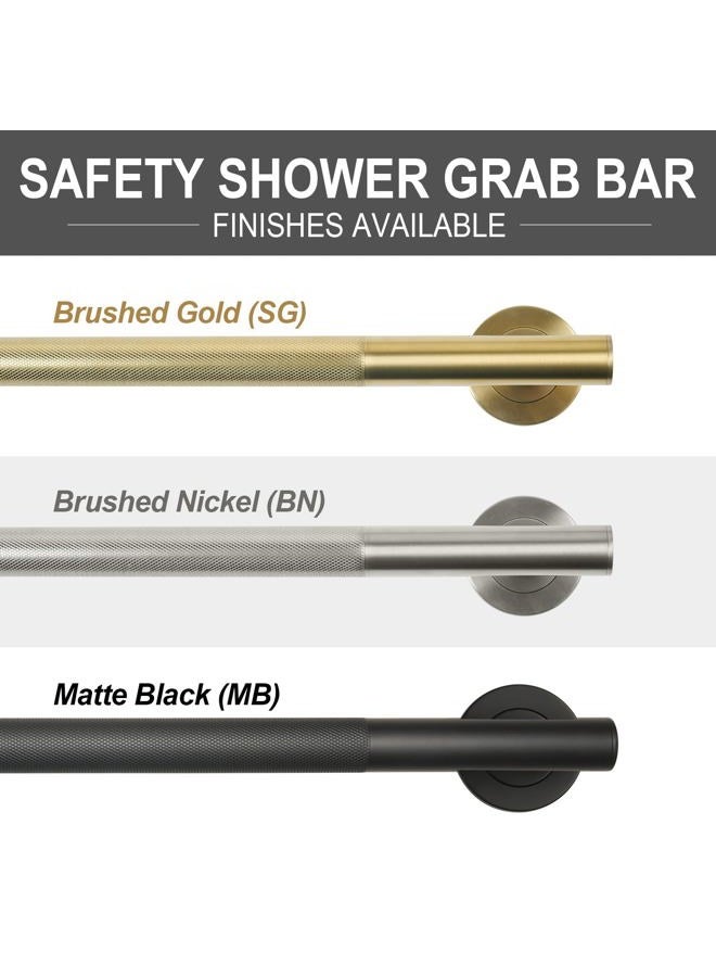 Lava Odoro Gold Shower Grab Bars, 3 Pack Stainless Steel Bathroom Safety Grab Bar 36" 24" 18", Upgrade Anti-Slip Knurling Shower Grab for Bathtub, Shower Handle for Elderly and Handicap, ADA Compliant - Image 5