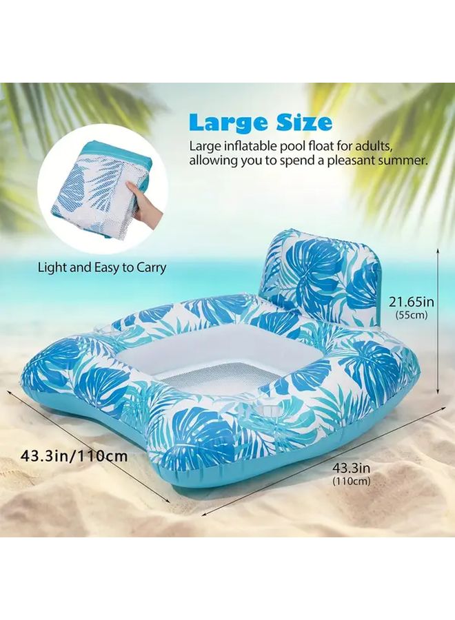 Inflatable Pool Lounger Mesh Sunshade Seat Float 43 31 Inch Water Floating Couch Chair - Image 4