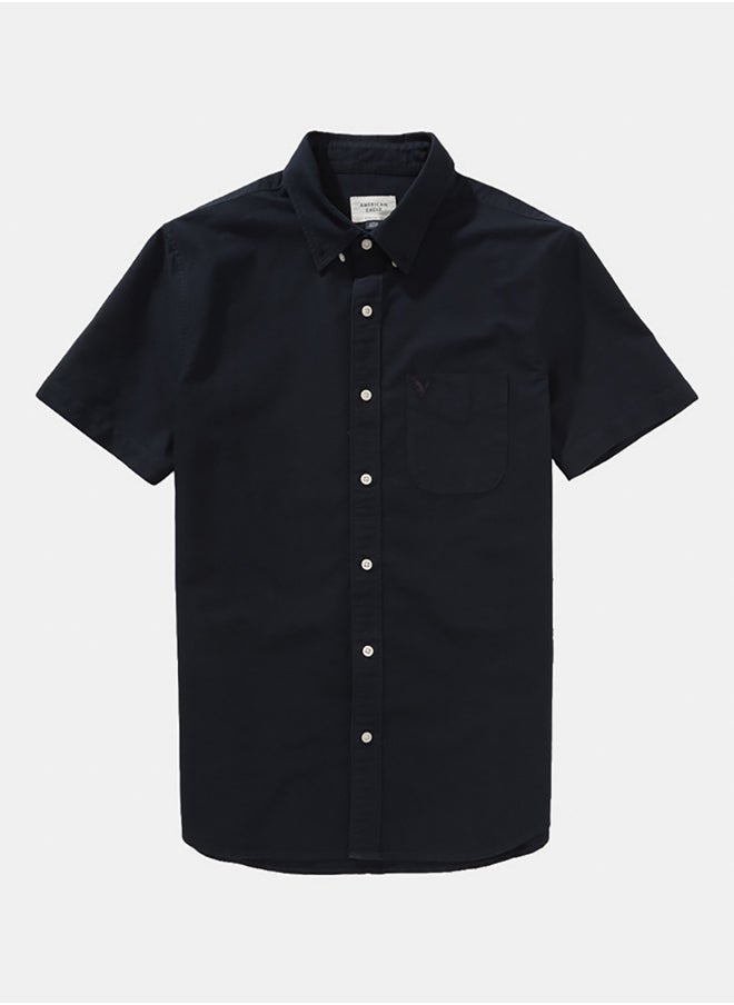 American Eagle AE Short-Sleeve Slim Fit Button-Up Shirt  - Image 3