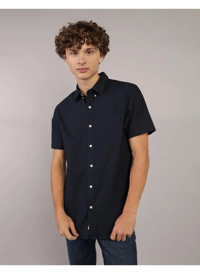 American Eagle AE Short-Sleeve Slim Fit Button-Up Shirt