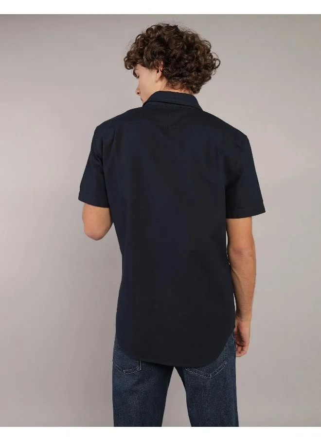 American Eagle AE Short-Sleeve Slim Fit Button-Up Shirt