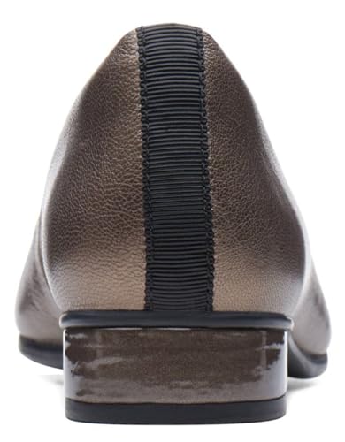 Clarks Women's Juliet Monte Pump, pewter leather/synthetic,7 Wide - Image 3
