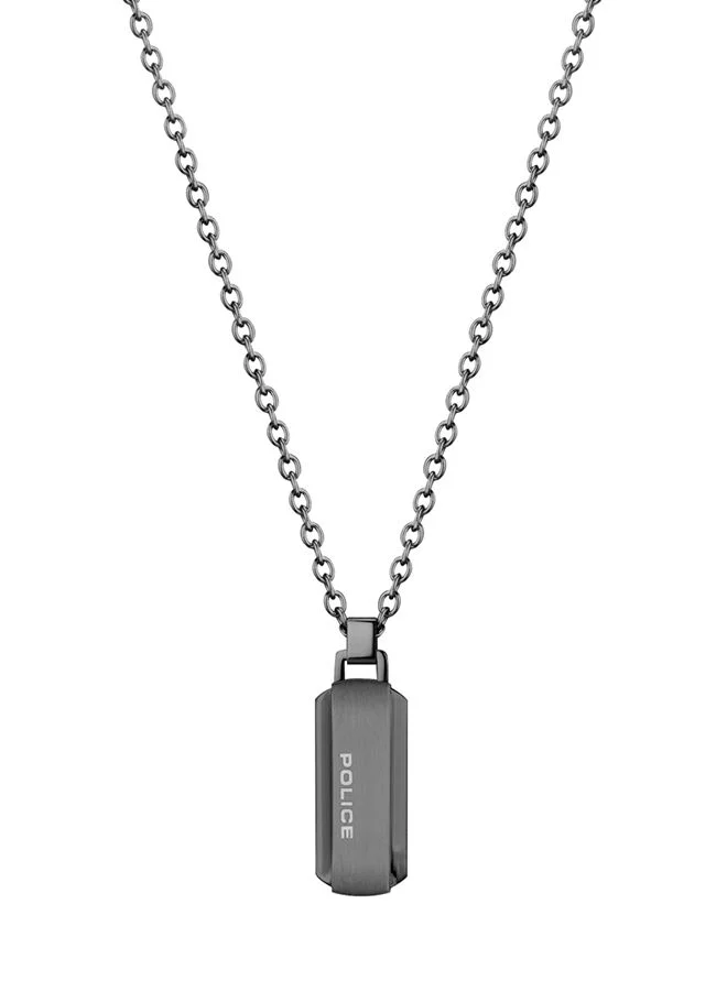 POLICE Perforated Grey Stainless Steel necklace For Men