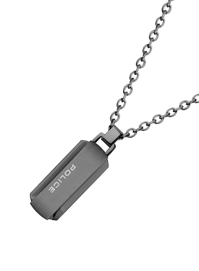 POLICE Perforated Grey Stainless Steel necklace For Men