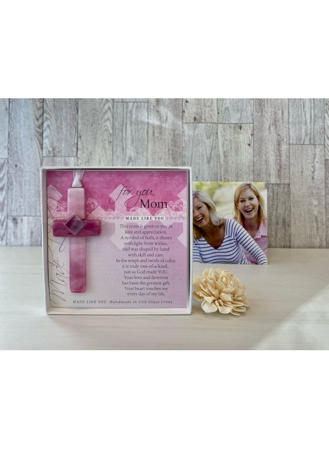 The Grandparent Gift Co. Handmade Glass Cross for Mother with Poem- Unique Gift for Mom on Christmas, Mother's Day, Birthday - Image 2