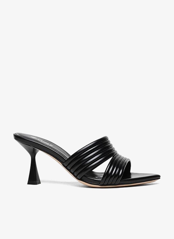 Cuple heeled slide sandal with ribbed straps - Image 1