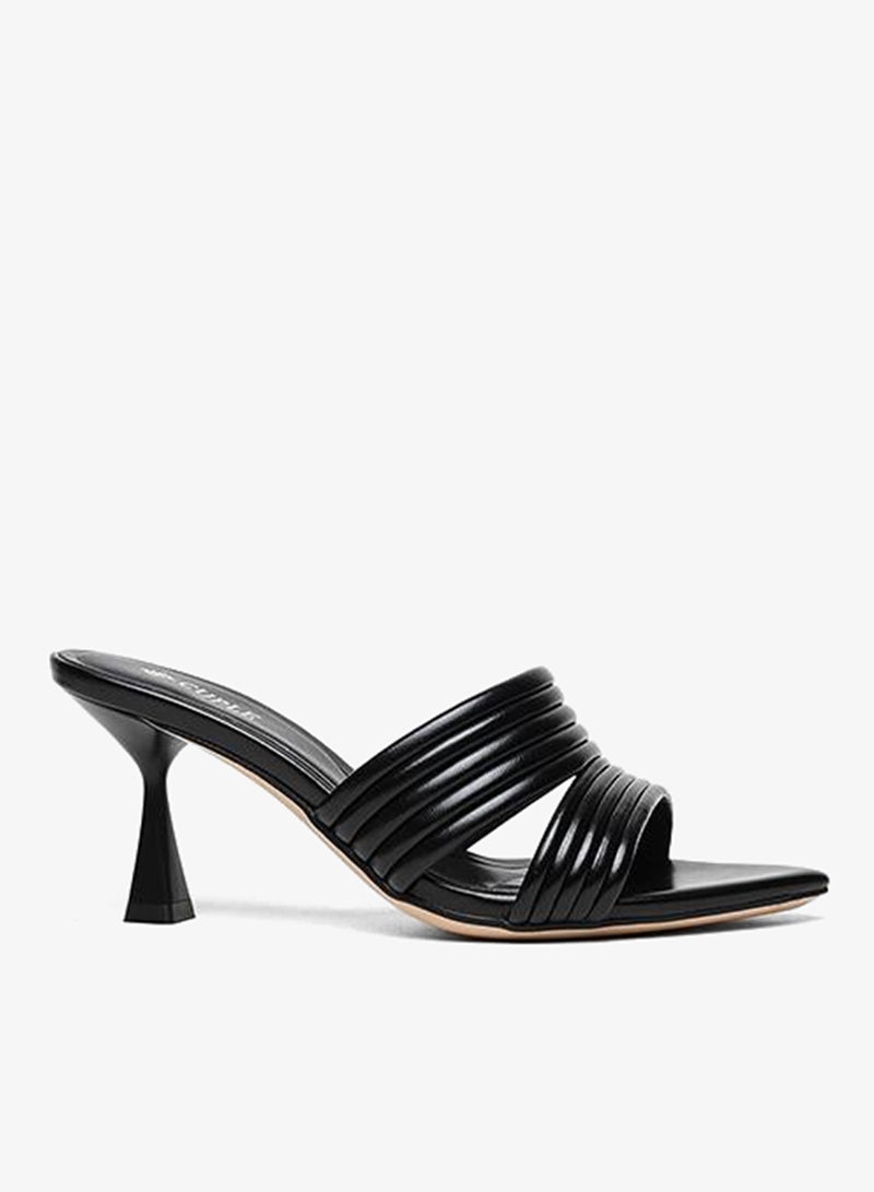 Cuple heeled slide sandal with ribbed straps - Image 2