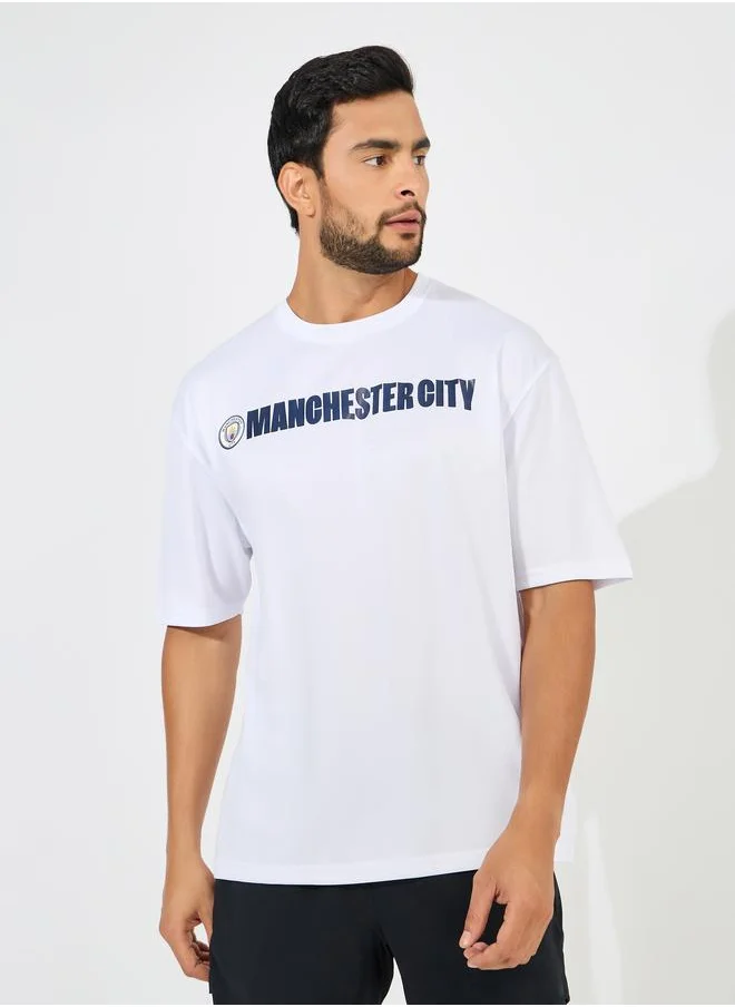 ستايلي Manchester City Mesh Knit Jersey Oversized T-Shirt
