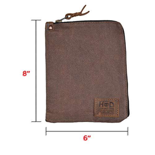 Hide & Drink, Scribbler Case for Notebook Handmade from Waxed Canvas (Honey Bourbon) - Image 4