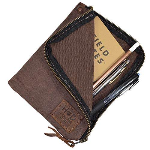 Hide & Drink, Scribbler Case for Notebook Handmade from Waxed Canvas (Honey Bourbon) - Image 2