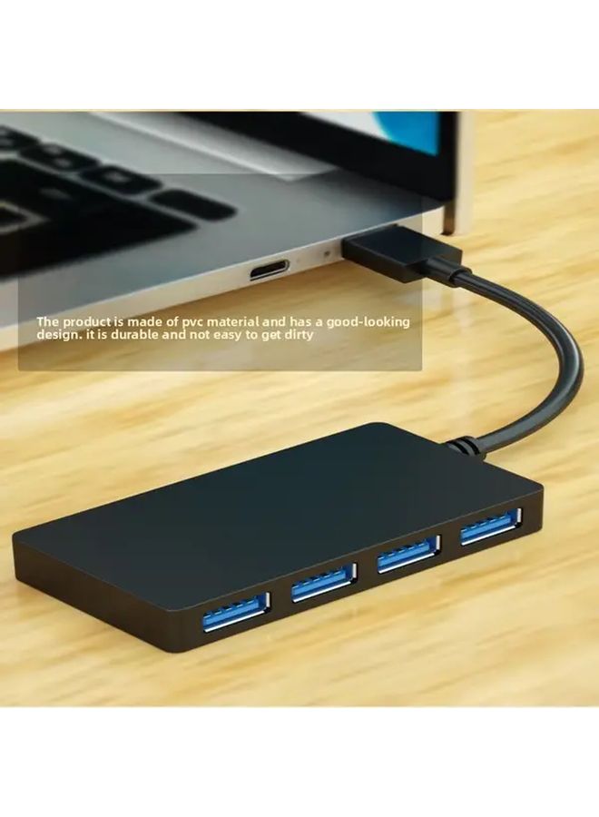 USB 3.0 4 Port High Speed Multi Function Hub Adapter with Cable Black Desktop Laptop Splitter Extender Compact for PC Notebook Holiday Gift - Image 3