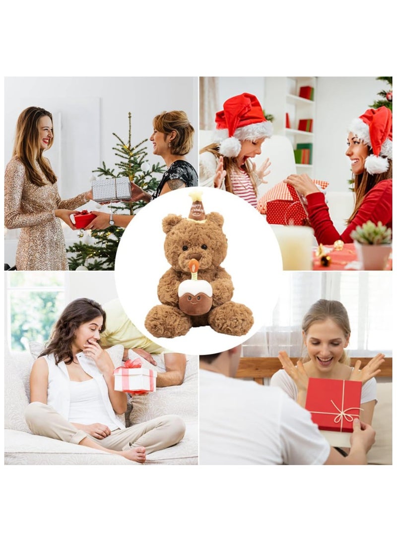 Teddy Bear Plush Toy Cartoon Cuddly Toy Plush Teddy with Cake and Hat Cuddly Toy Decorative Room Cushion, Soft Cuddly Friends, Plush Teddy Cuddly Toy Plush Toy 30 cm - Image 5