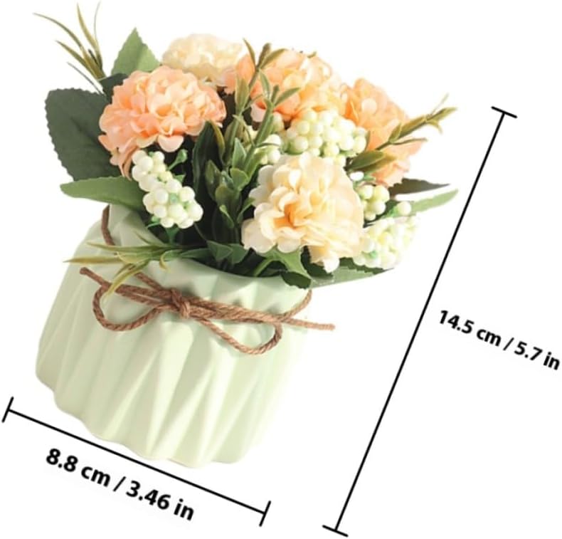 2pcs Artificial Potted Plants Green Faux Bonsai Decorative Flower Plant Model for Home Living Room Bedroom Indoor Decor - Image 2