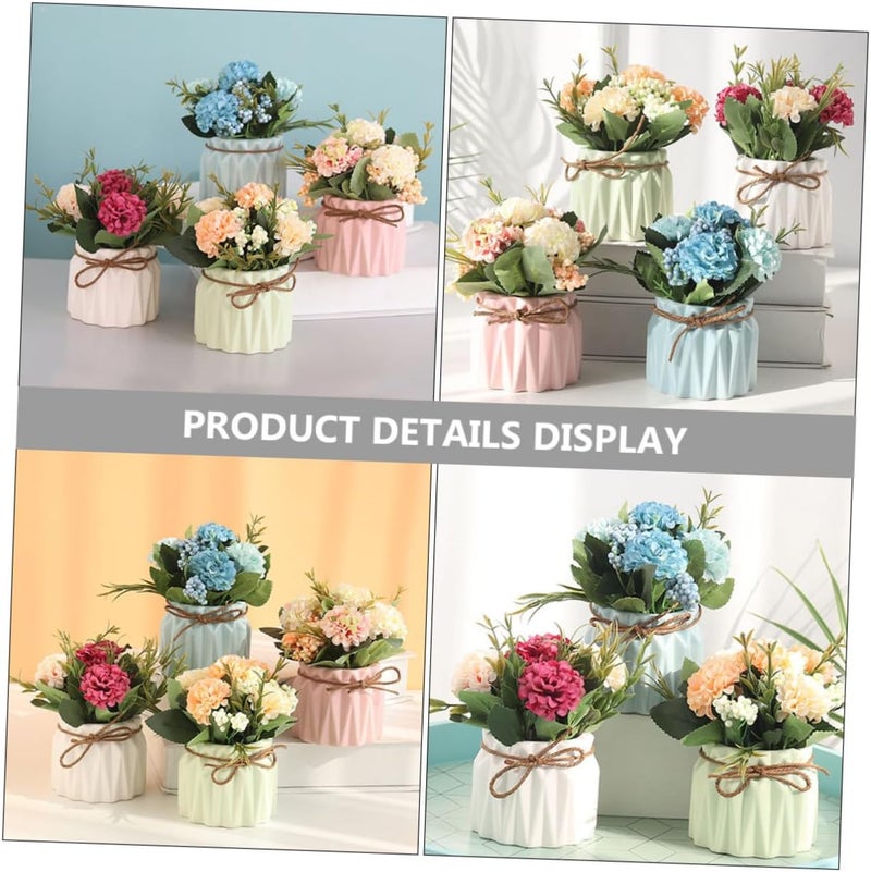 2pcs Artificial Potted Plants Green Faux Bonsai Decorative Flower Plant Model for Home Living Room Bedroom Indoor Decor - Image 3