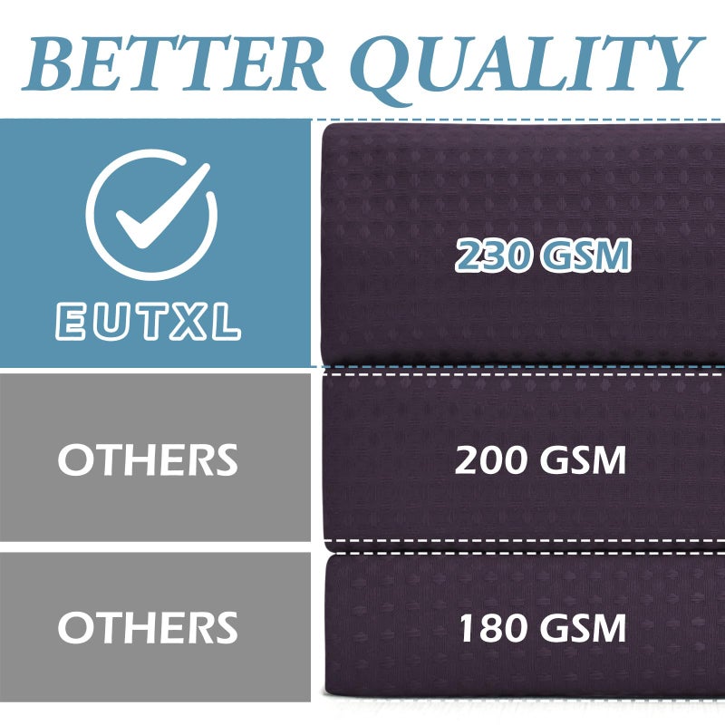 eutxl Purple Hotel Style Startain مع Snap in Liner - 230gsm Waffle Sensed Grade SPA مثل Startain 71W × 74H - Image 1