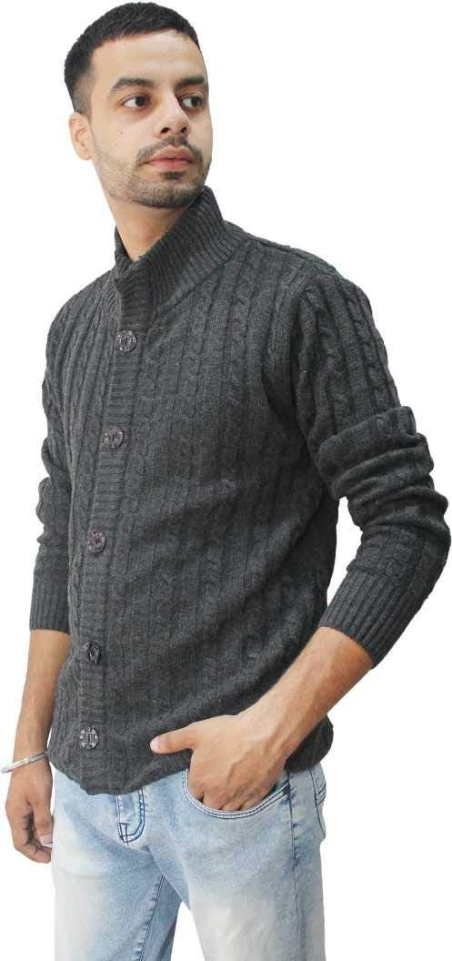 Matelco Men's Wool High Neck Sweater (AD12RK14GY_Charcoal Grey_XL) - Image 1