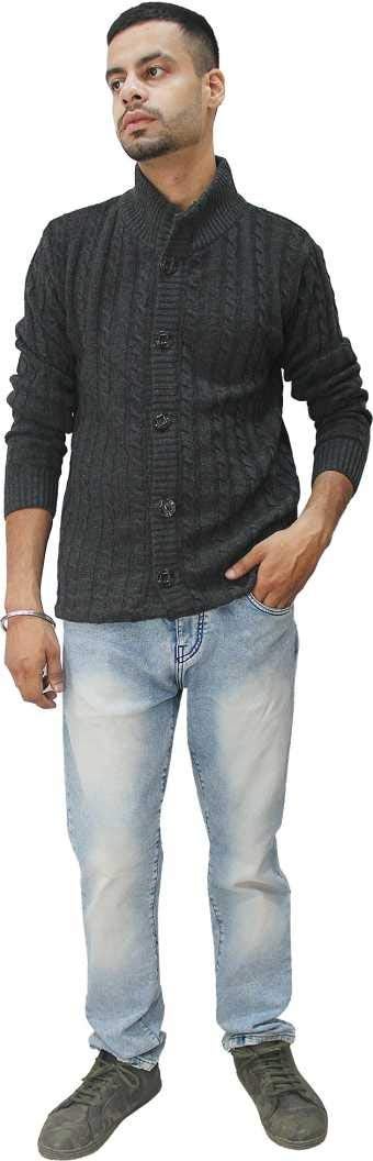 Matelco Men's Wool High Neck Sweater (AD12RK14GY_Charcoal Grey_XL) - Image 4