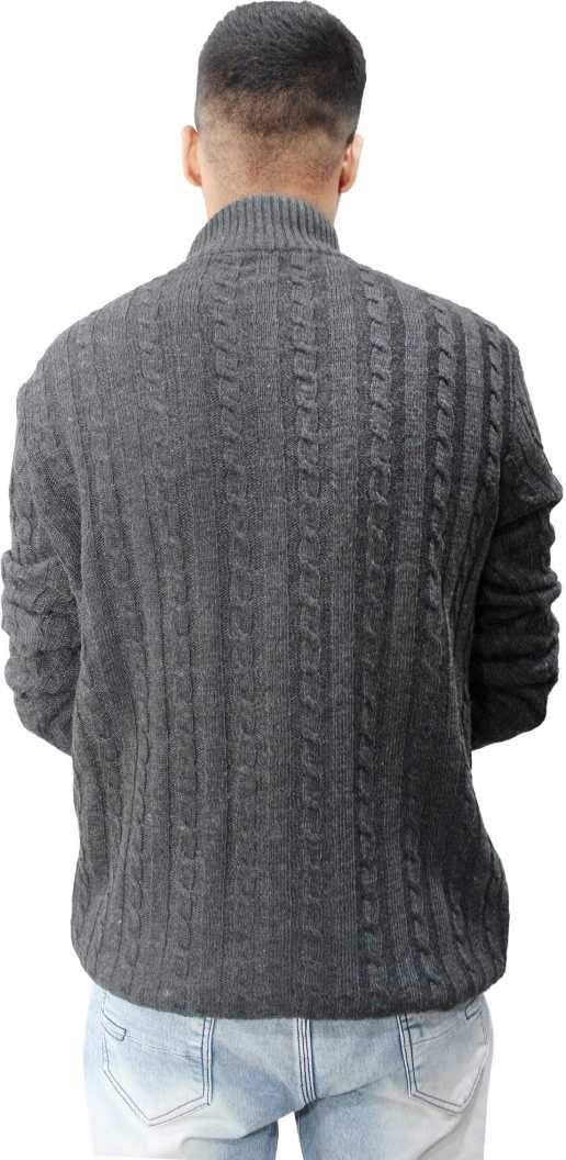 Matelco Men's Wool High Neck Sweater (AD12RK14GY_Charcoal Grey_XL) - Image 3