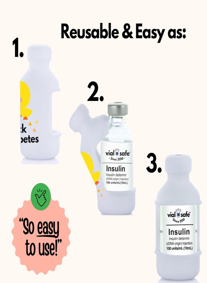 VIAL SAFE™ | Insulin Vial Protector Case | Secure Insulin Bottle Protector & Cover for 10mL Vials | Fits Humalog, Humulin, NovoLog, NovoRapid, Novolin | 2-Pack | Duck Fiabetes - Image 5