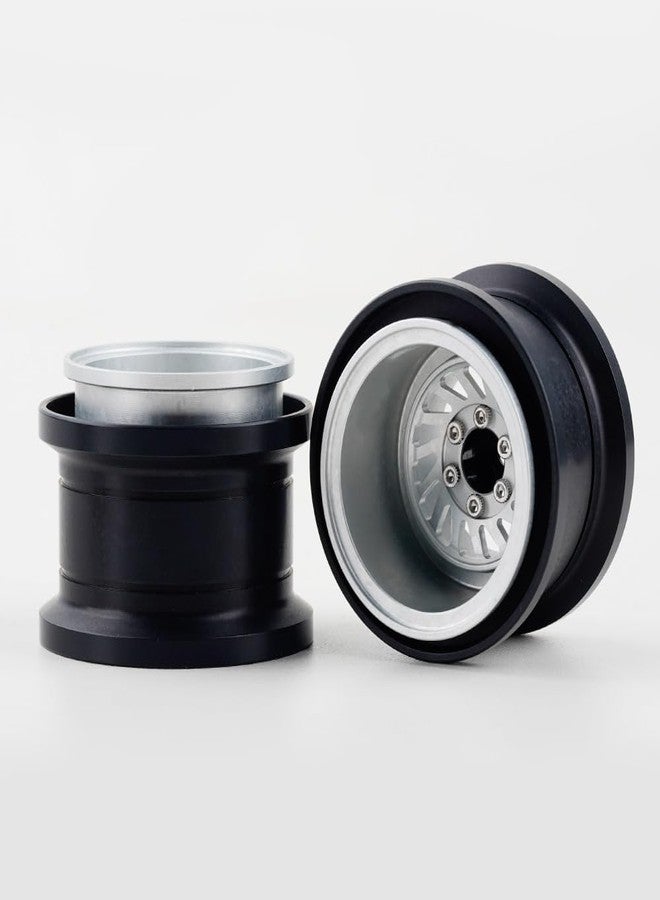 DJX TRX4MT Wheel Rims Aluminum Deep Dish Wheels for 1/18 Traxxas TRX-4MT F-150 K10 RC Monster Truck Upgrade Parts(Silver) - Image 5