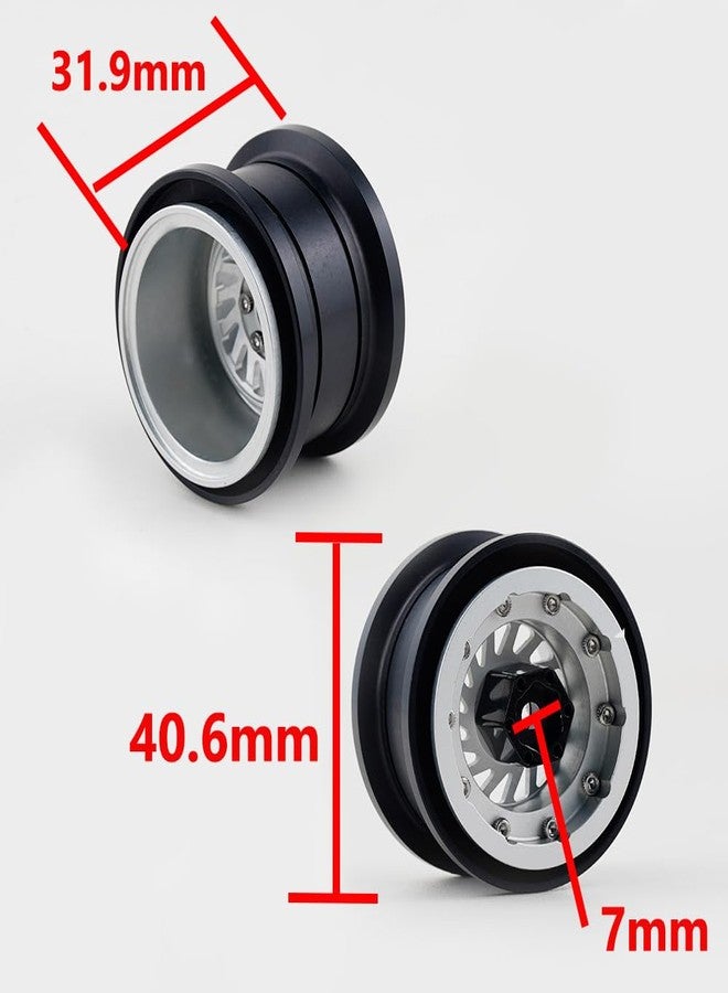 DJX TRX4MT Wheel Rims Aluminum Deep Dish Wheels for 1/18 Traxxas TRX-4MT F-150 K10 RC Monster Truck Upgrade Parts(Silver) - Image 2