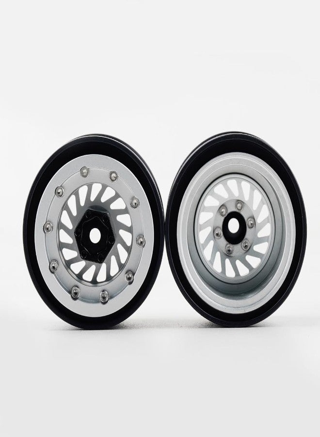 DJX TRX4MT Wheel Rims Aluminum Deep Dish Wheels for 1/18 Traxxas TRX-4MT F-150 K10 RC Monster Truck Upgrade Parts(Silver) - Image 4