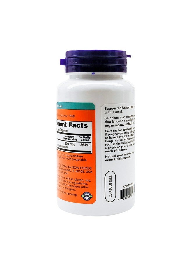 now Supplements Selenium (Lselenomethionine) 200 Mcg Essential Mineral* 90 Veg Capsules - Image 5