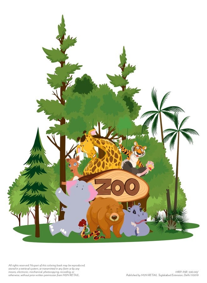 DearJoy Zoo Animals Colouring Book for Kids, 28 Pages, Lion Bear Deer Illustrations with Colour References - Image 5