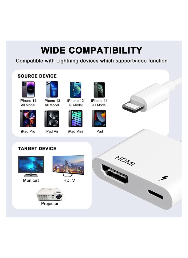 ELTRAZONE HDMI Adapter for iPhone to TV,iPad to HDMI,1080P HD Digital AV Adapter(No Need Power) Video & Audio Sync Screen Connector Compatibility with iPhone 14/13/12/11/X/8/iPad/to HDTV,Projector  - Image 3