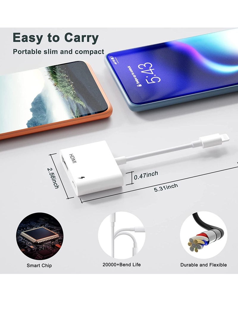 ELTRAZONE HDMI Adapter for iPhone to TV,iPad to HDMI,1080P HD Digital AV Adapter(No Need Power) Video & Audio Sync Screen Connector Compatibility with iPhone 14/13/12/11/X/8/iPad/to HDTV,Projector  - Image 2