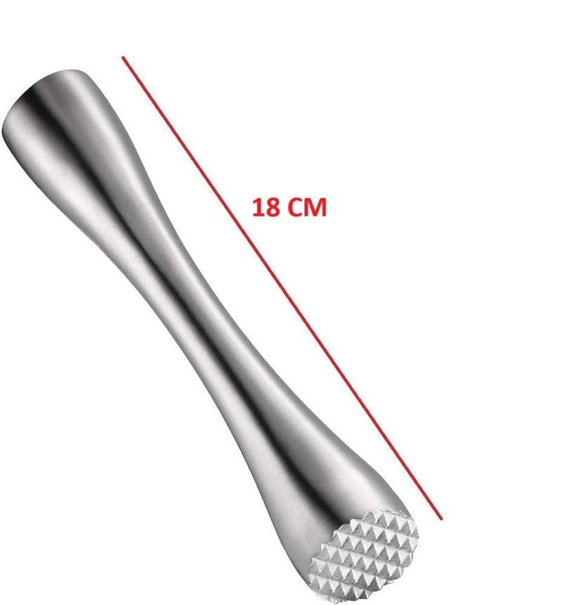 Bridge2shopping Stainless Steel Cocktail Muddler 18 CM | Mocktail Mojito Drinks Mixer | Ice Crusher Bartender Kit for Home and Bar Accessories - Image 2