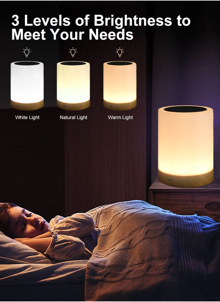 Perfii Touch Night Lights for Kids Night Lamp for Bedroom Dimming Nursery Lamp LED RGB Color Rechargeable Toddler Night Light  - Image 3