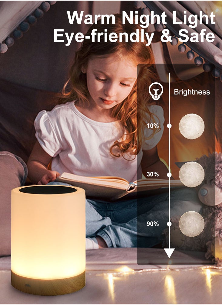 Perfii Touch Night Lights for Kids Night Lamp for Bedroom Dimming Nursery Lamp LED RGB Color Rechargeable Toddler Night Light  - Image 4